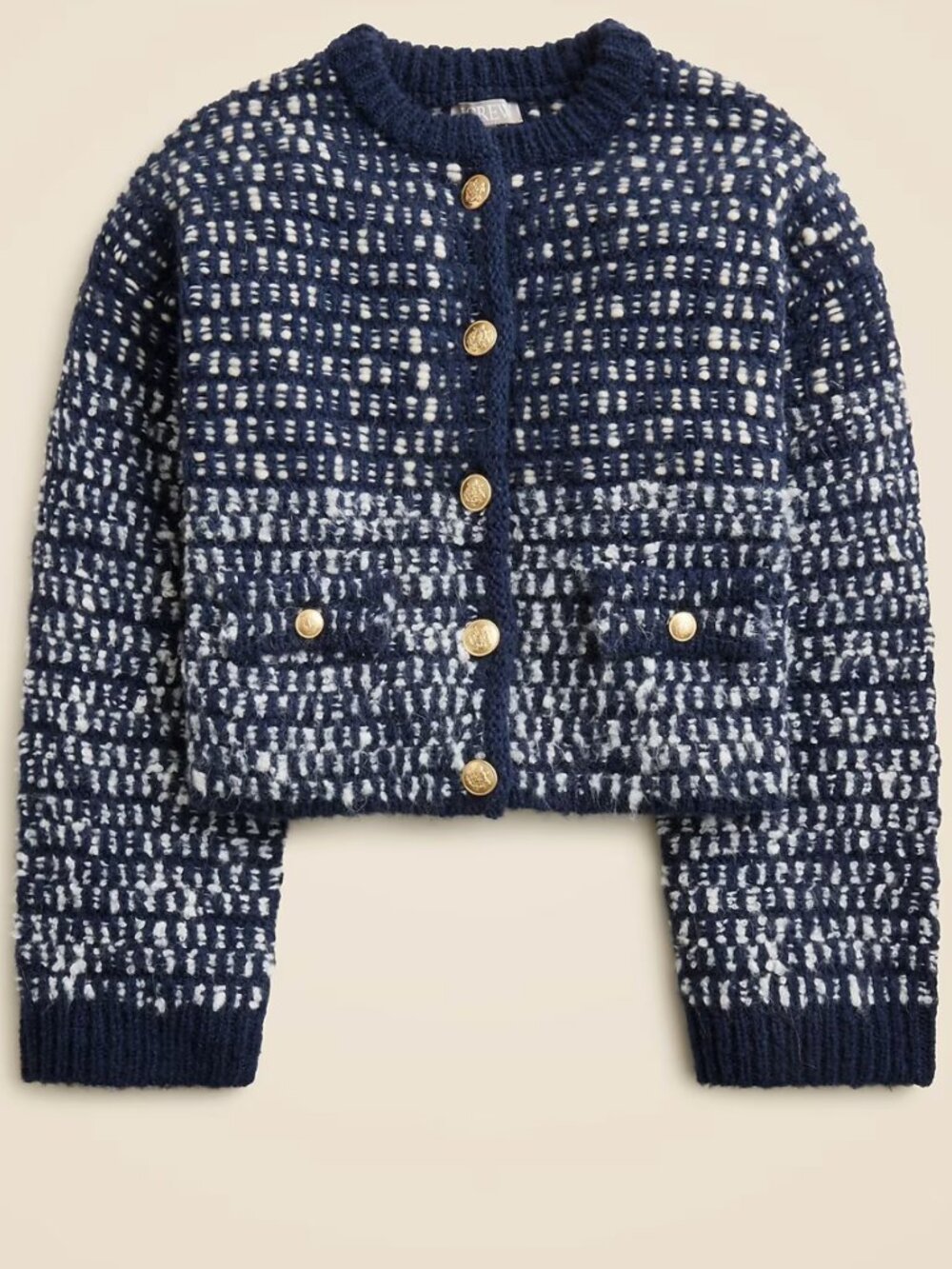 J. Crew Relaxed Jacket in Tweed Blue Alpaca Blend Structured Classic NWT
